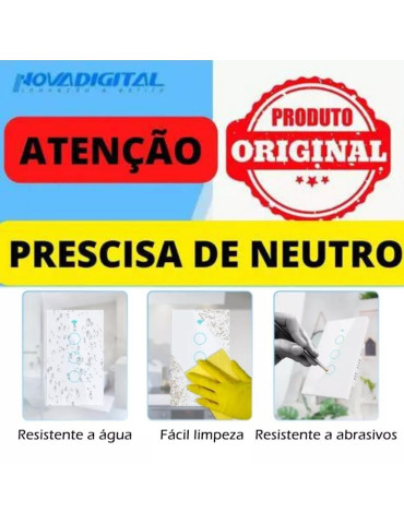 Interruptor Inteligente Touch 1 Botão Branco Nova Digital - 4x2
