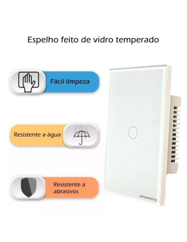 Interruptor Inteligente Touch 1 Botão Branco Nova Digital - 4x2